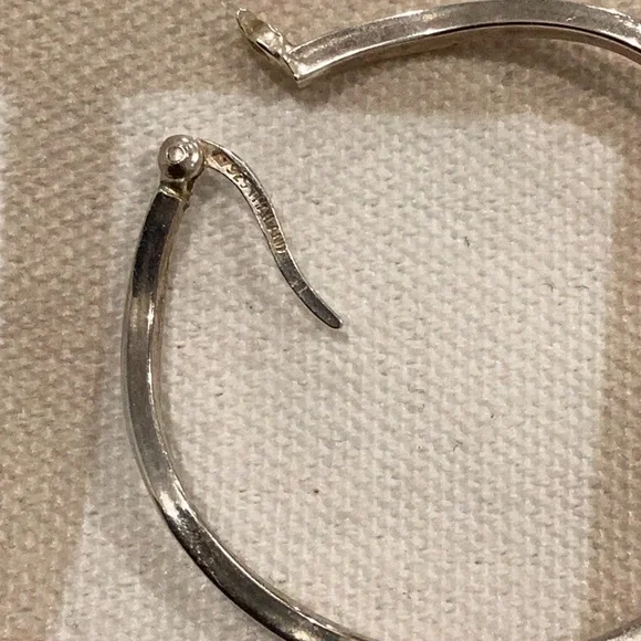 Large Wavy Sterling Silver Hoop Earrings